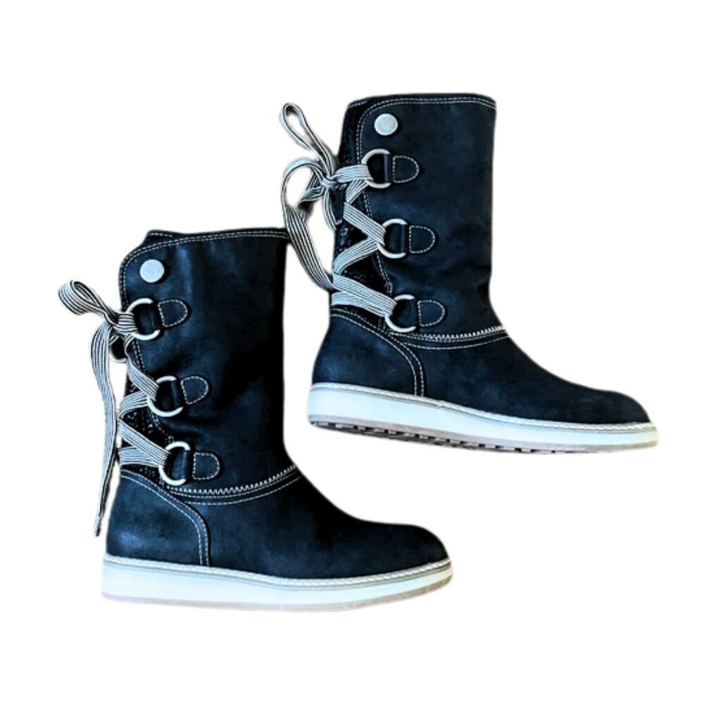White Mountain Black Tivia Winter Boots Size 8